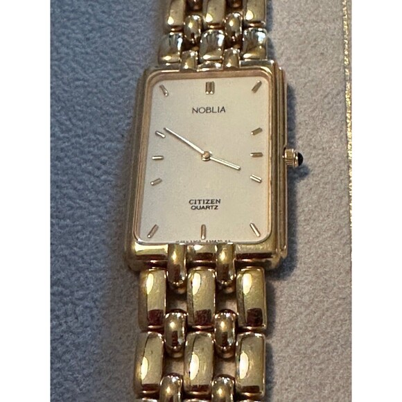 Vintage Citizen Noblia Watch Gold White 2200-Y51145 SJ Excellent Condition
